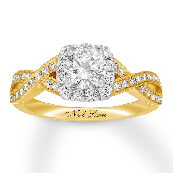 Previously Owned Neil Lane Diamond Engagement Ring 1-1/8 ct tw Round-cut 14K Two-Tone Gold Size 4.75