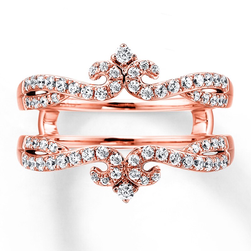 Main Image 4 of Previously Owned Diamond Enhancer Ring 1/2 ct tw Round-cut 14K Rose Gold - Size 10