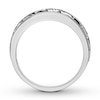 Thumbnail Image 1 of Previously Owned Men's Black Diamond Band 1/4 ct tw Round-cut 10K White Gold - Size 13