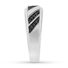 Previously Owned Men's Black Diamond Band 1/4 ct tw Round-cut 10K White Gold