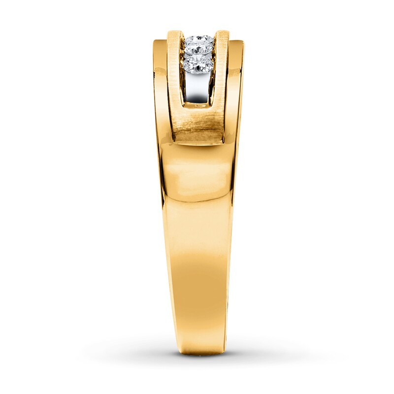 Main Image 3 of Previously Owned Men's Wedding Band 1/4 ct tw Diamonds 10K Yellow Gold Size 6.5