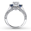 Thumbnail Image 2 of Previously Owned Diamond/Sapphire Ring 1 ct tw Princess & Round-cut 14K White Gold - Size 10