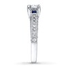 Thumbnail Image 3 of Previously Owned Diamond/Sapphire Ring 1 ct tw Princess & Round-cut 14K White Gold - Size 10