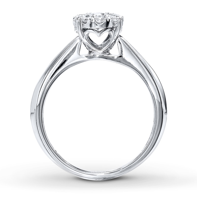 Main Image 2 of Previously Owned Diamond Engagement Ring 1/2 ct tw Round-cut 14K White Gold Size 4