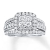 Previously Owned Engagement Ring 1-1/2 ct tw Princess & Round-cut Diamonds 14K White Gold