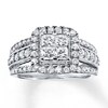 Thumbnail Image 1 of Previously Owned Engagement Ring 1-1/2 ct tw Princess & Round-cut Diamonds 14K White Gold - Size 12.5