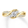 Thumbnail Image 1 of Previously Owned Three-Stone Diamond Engagement Ring 3/8 ct tw Round-cut 14K Yellow Gold - Size 11