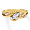 Thumbnail Image 4 of Previously Owned Three-Stone Diamond Engagement Ring 3/8 ct tw Round-cut 14K Yellow Gold - Size 11