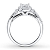 Thumbnail Image 2 of Previously Owned Diamond Engagement Ring 1/2 ct tw Princess & Round-cut 10K White Gold - Size 10