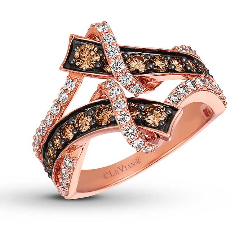 Main Image 1 of Previously Owned Le Vian Chocolate Diamond Ring 1-1/5 ct tw 14K Strawberry Gold