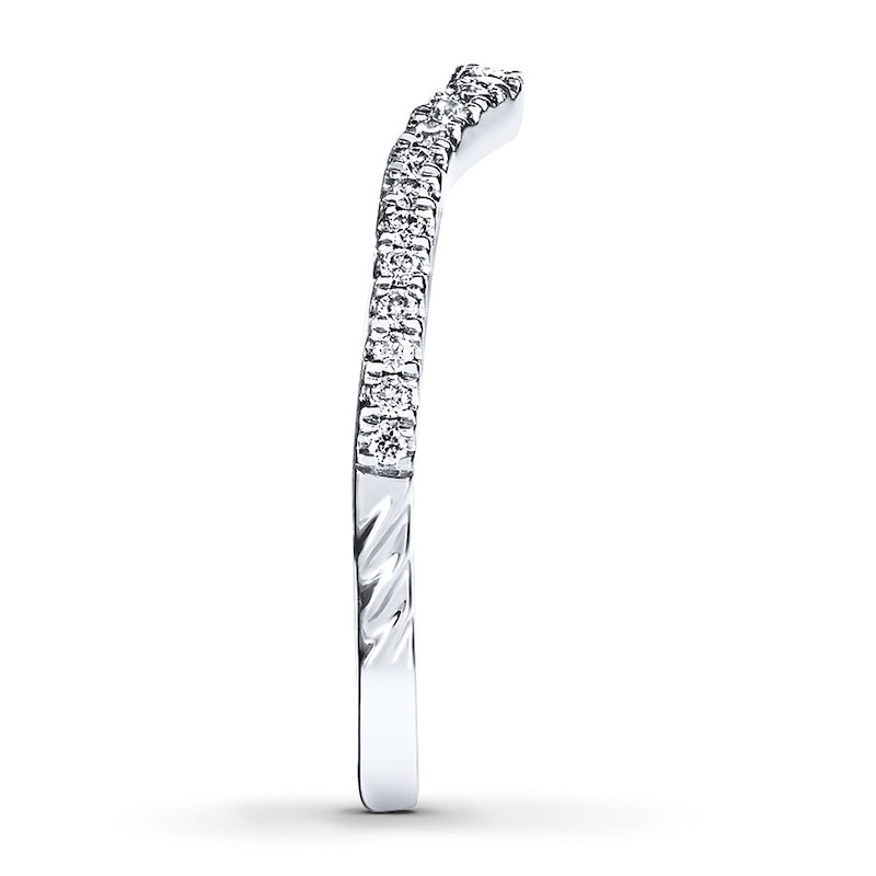 Main Image 3 of Previously Owned Angel Sanchez Wedding Band 1/6 ct tw Round-cut Diamonds 14K White Gold