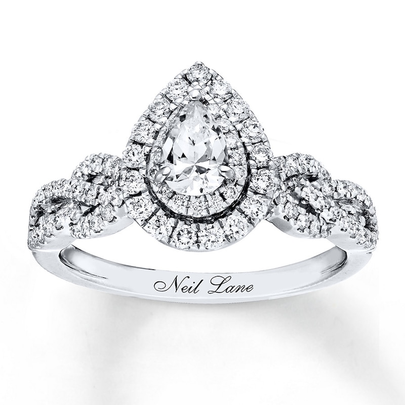 Previously Owned Neil Lane Ring 7/8 ct tw Pear & Round-cut Diamonds 14K Gold