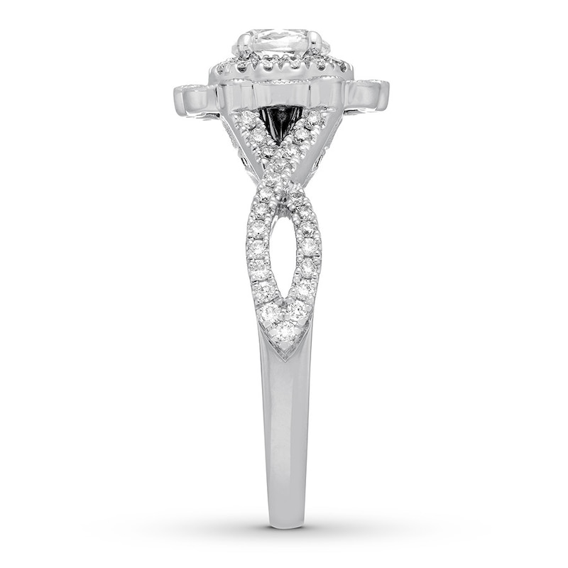 Main Image 3 of Previously Owned Neil Lane Diamond Engagement Ring 5/8 ct tw Oval & Round-cut 14K White Gold