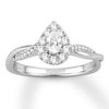 Thumbnail Image 0 of Previously Owned Pear-Shaped Diamond Engagement Ring 1/2 ct tw Pear & Round-cut 14K White Gold