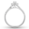 Thumbnail Image 1 of Previously Owned Pear-Shaped Diamond Engagement Ring 1/2 ct tw Pear & Round-cut 14K White Gold