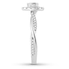 Thumbnail Image 2 of Previously Owned Pear-Shaped Diamond Engagement Ring 1/2 ct tw Pear & Round-cut 14K White Gold