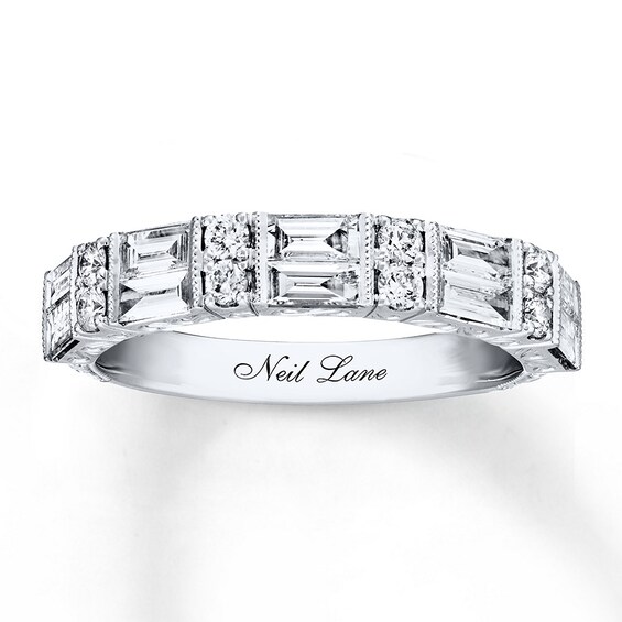 Previously Owned Neil Lane Anniversary Band 1 ct tw Baguette & Round-cut Diamond 14K White Gold