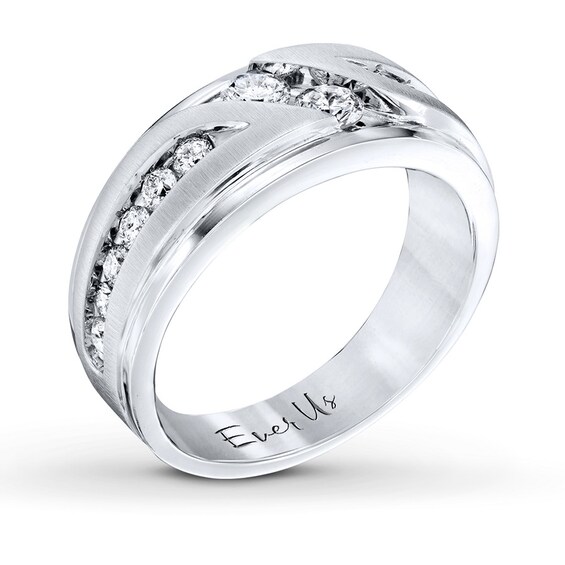 Thumbnail Image 2 of Previously Owned Ever Us Men's Two-Stone Wedding Band 1 ct tw Round-cut Diamonds 14K White Gold
