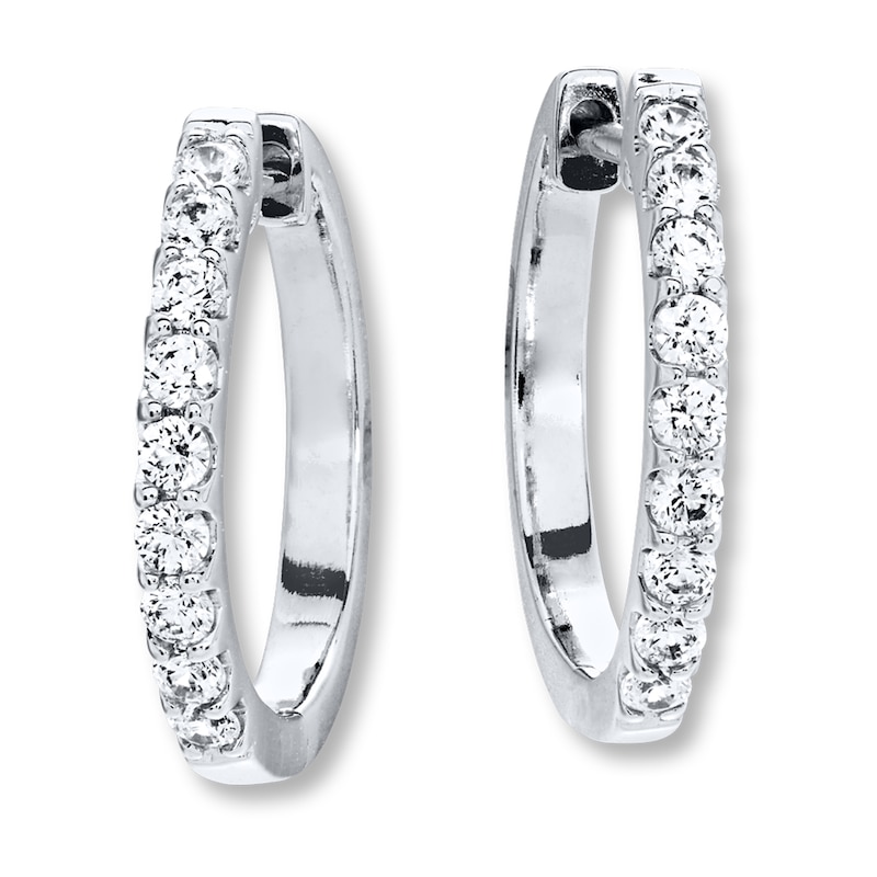 Previously Owned Hoop Earrings 1/2 ct tw Diamonds 14K White Gold