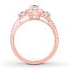 Thumbnail Image 2 of Previously Owned Diamond Engagement Ring 7/8 ct tw Princess & Round-cut 14K Rose Gold