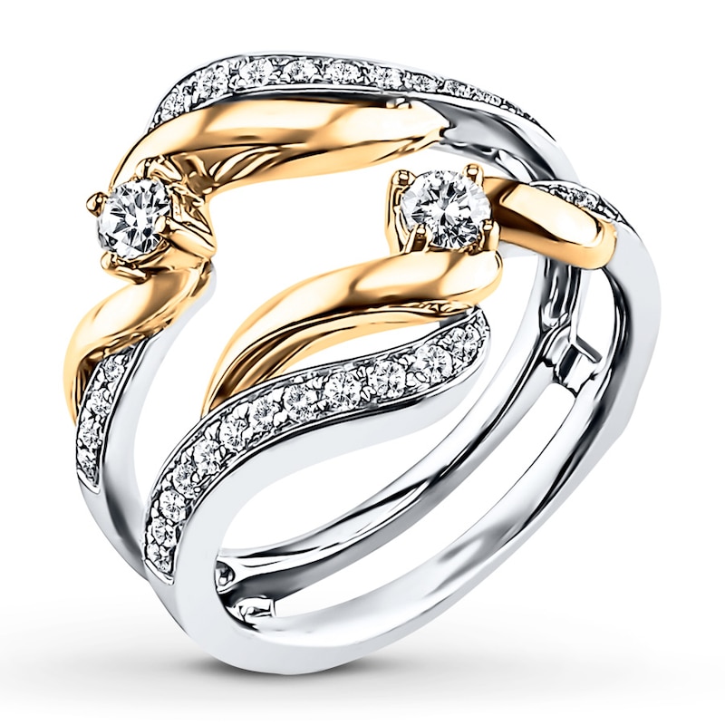 Main Image 4 of Previously Owned Diamond Enhancer Ring 1/2 ct tw Round-cut 14K Two-Tone Gold