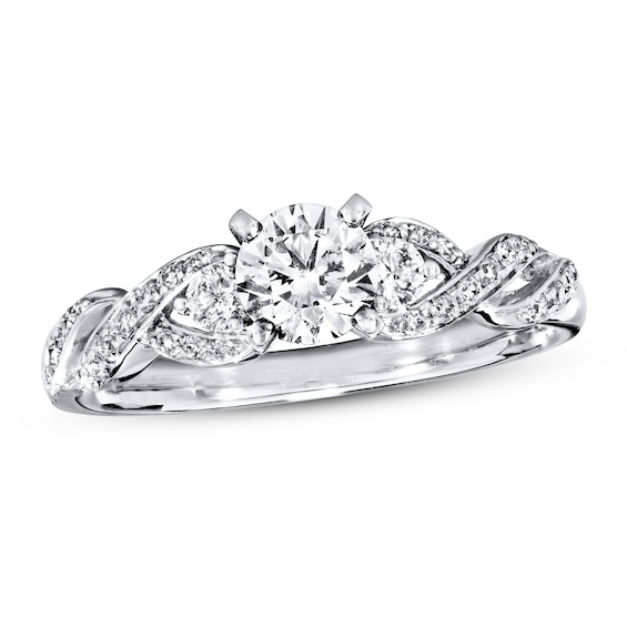 Previously Owned Diamond Engagement Ring / ct tw Round-cut 14K White Gold