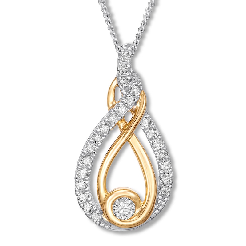 Previously Owned Interwoven Diamond Necklace 1/3 ct tw 10K Two-Tone Gold 19"