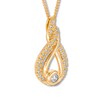 Thumbnail Image 3 of Previously Owned Interwoven Diamond Necklace 1/5 ct tw Round-cut 10K Yellow Gold 19&quot;