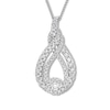Thumbnail Image 1 of Previously Owned Interwoven Diamond Necklace 1 ct tw Round-cut 10K White Gold 19&quot;