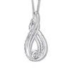 Thumbnail Image 4 of Previously Owned Interwoven Diamond Necklace 1 ct tw Round-cut 10K White Gold 19&quot;