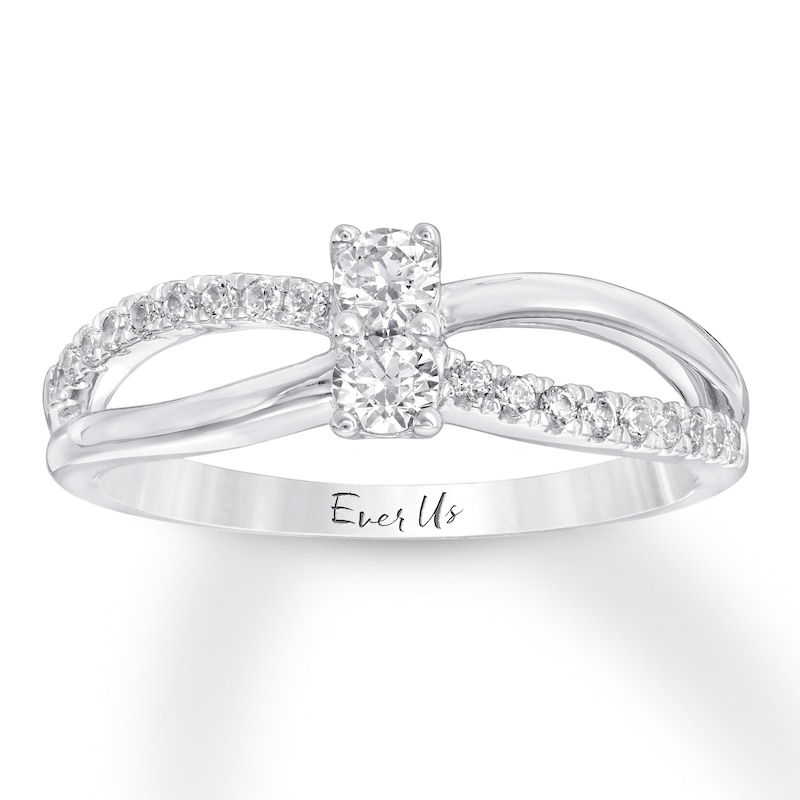 Main Image 1 of Previously Owned Ever Us Diamond Ring 1/3 ct tw Round-cut 10K White Gold