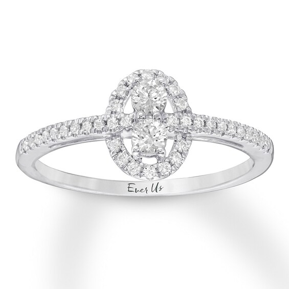 Previously Owned Ever Us Diamond Ring 1/3 ct tw Round-cut 10K White Gold