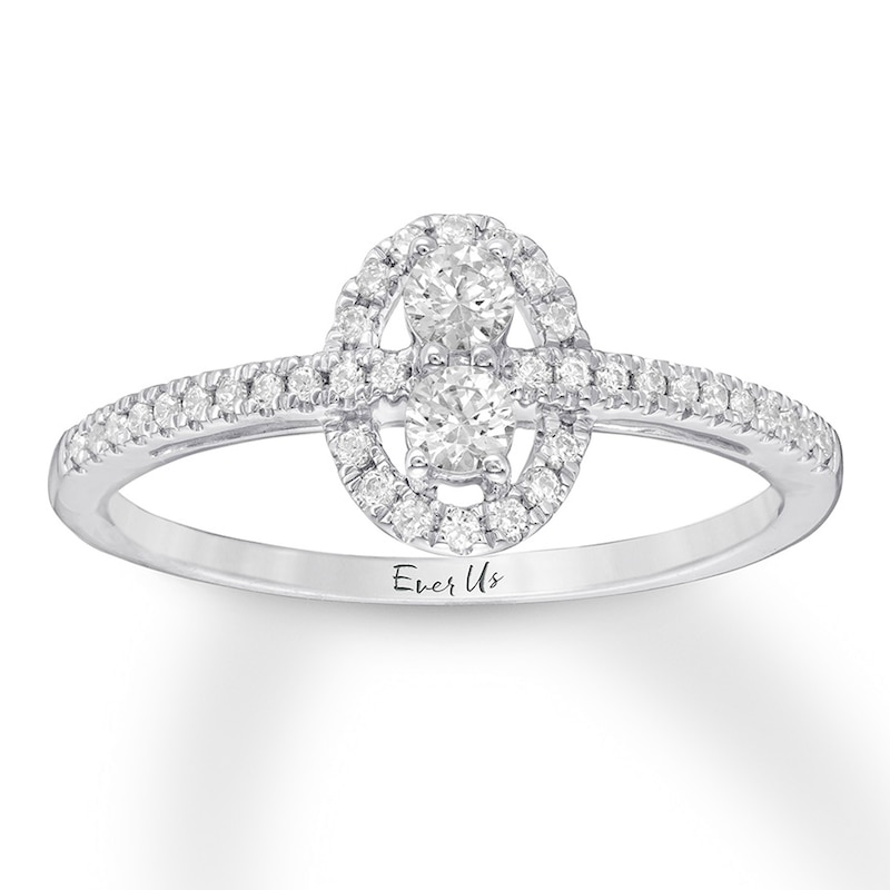 Main Image 1 of Previously Owned Ever Us Diamond Ring 1/3 ct tw Round-cut 10K White Gold