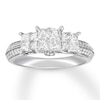 Thumbnail Image 1 of Previously Owned Diamond Engagement Ring 1 ct tw Princess & Round-cut 14K White Gold