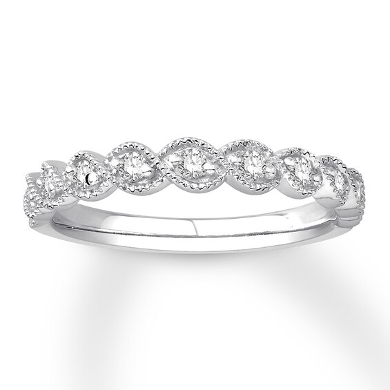 Previously Owned Diamond Wedding Band 1/5 ct tw Round-cut 14K White Gold