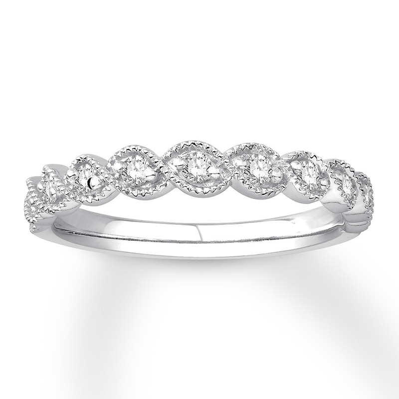 Main Image 1 of Previously Owned Diamond Wedding Band 1/5 ct tw Round-cut 14K White Gold