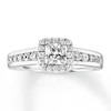 Thumbnail Image 1 of Previously Owned Diamond Engagement Ring 5/8 ct tw Princess & Round-cut 14K White Gold