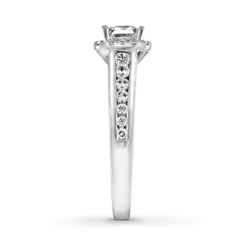 Main Image 3 of Previously Owned Diamond Engagement Ring 5/8 ct tw Princess & Round-cut 14K White Gold