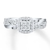 Thumbnail Image 0 of Previously Owned Diamond Engagement Ring 1/2 ct tw Princess & Round-cut 10K White Gold