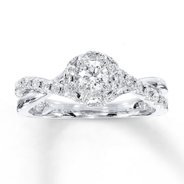 Previously Owned Bridal Ring 1/2 ct tw Round-cut 10K White Gold
