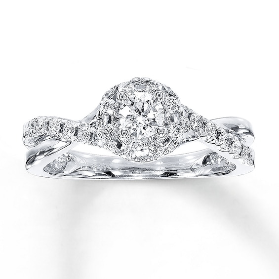 Previously Owned Bridal Ring 1/2 ct tw Round-cut 10K White Gold