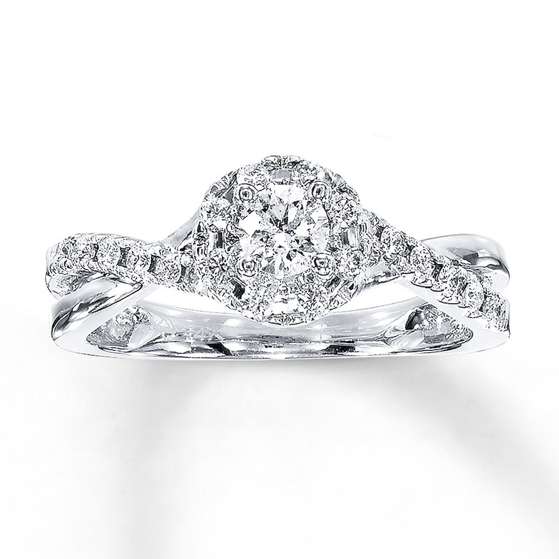 Previously Owned Bridal Ring 1/2 ct tw Round-cut 10K White Gold