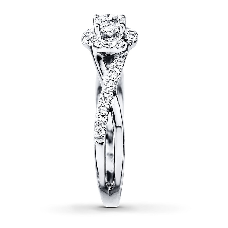 Previously Owned Bridal Ring 1/2 ct tw Round-cut 10K White Gold