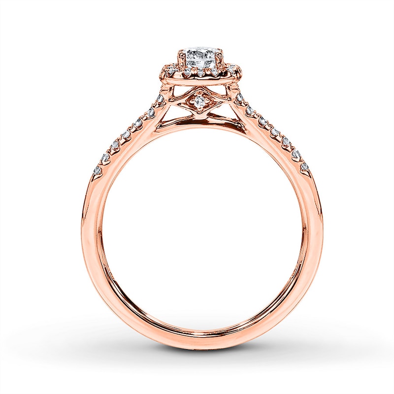 Previously Owned Diamond Engagement Ring 3/8 ct tw Round-cut 10K Rose Gold