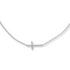 Thumbnail Image 1 of Previously Owned Sideways Cross Necklace 1/10 ct tw Diamonds Sterling Silver