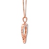 Thumbnail Image 2 of Previously Owned Diamond Heart Necklace 1/15 ct tw Round-cut 10K Rose Gold
