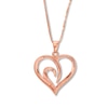 Previously Owned Diamond Heart Necklace 1/15 ct tw Round-cut 10K Rose Gold