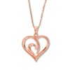 Thumbnail Image 4 of Previously Owned Diamond Heart Necklace 1/15 ct tw Round-cut 10K Rose Gold