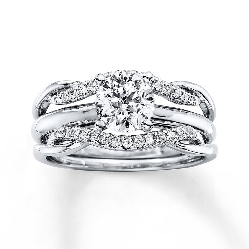 Main Image 4 of Previously Owned Diamond Enhancer Ring 1/5 ct tw Round-cut 14K White Gold