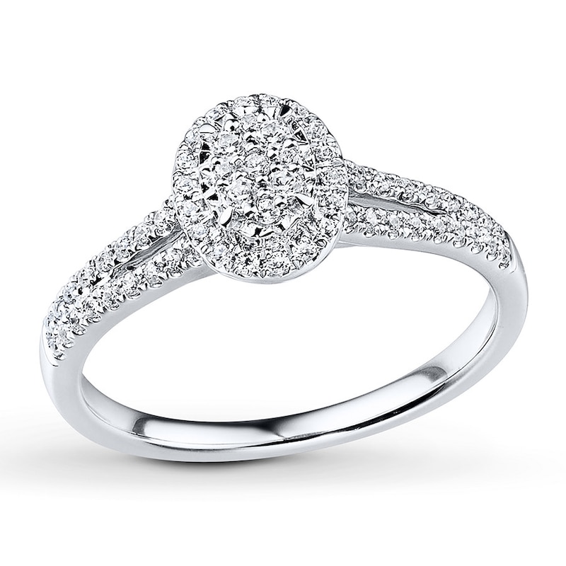 Main Image 1 of Previously Owned Diamond Promise Ring 1/4 ct tw Round-cut 10K White Gold